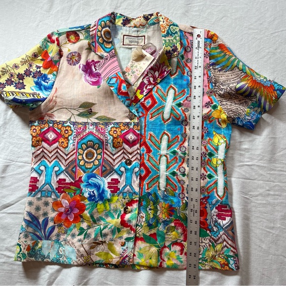 NWT S JOHNNY WAS DREAMER LINEN SHIRT/SHORTS SET - Picture 6 of 14